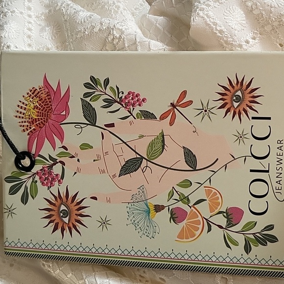 NWT Colcci Jeanswear Cream Embroidered HI/LOW Spagetti Strap Dress Womens Size L - Picture 9 of 16